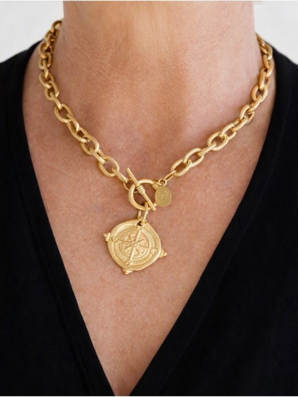 Susan Shaw Compass Toggle Necklace 16"